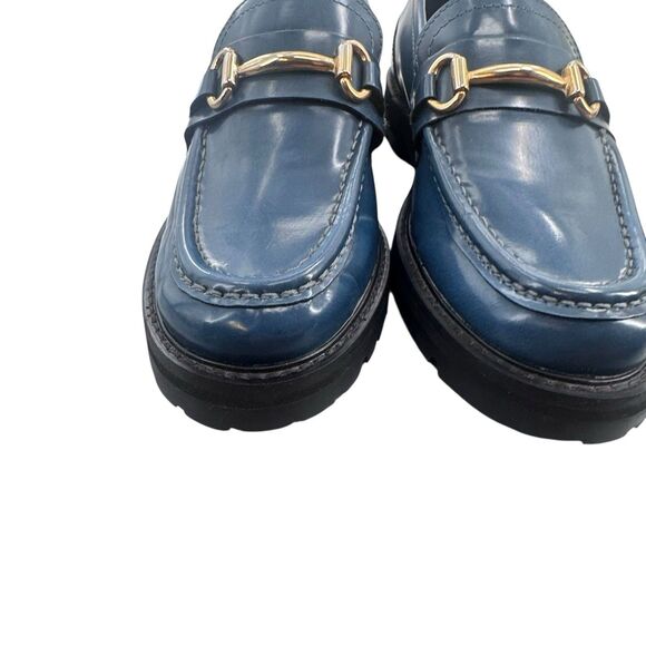 Steve Madden Women's  Blue Patent Horsebit Mistor Loafer Sz 8 - Picture 6 of 16
